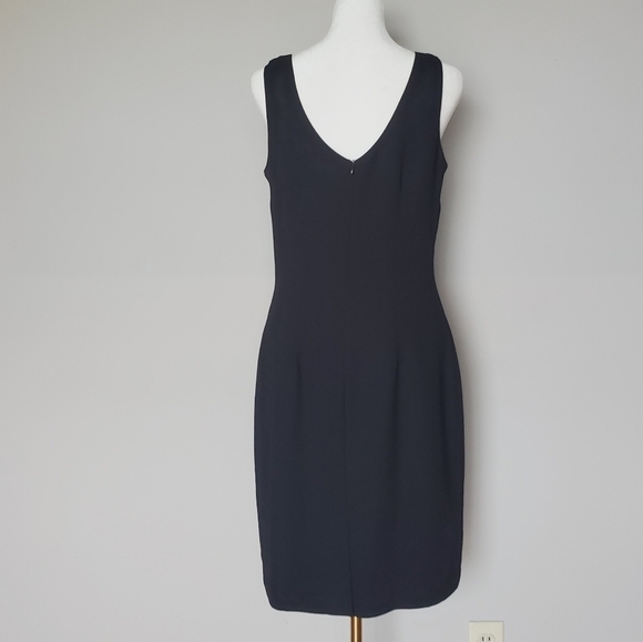 Vtg 70s Joseph Ribkoff Couture Little Black Dress LBD V-Neck Sleeveless USA 8 - Picture 7 of 12